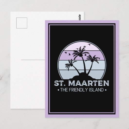 Sint Maarten De vriendelijke eilandretro Sint Mart Briefkaart (Voorkant / Achterkant)