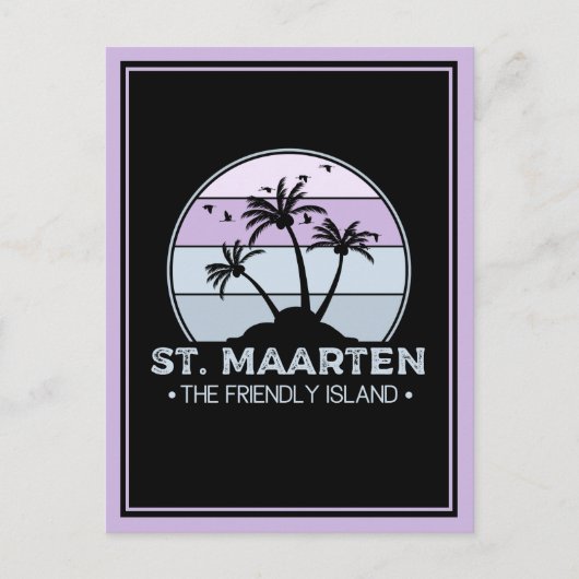 Sint Maarten De vriendelijke eilandretro Sint Mart Briefkaart (Voorkant)