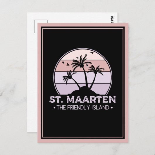 Sint Maarten De vriendelijke eilandretro Sint Mart Briefkaart (Voorkant / Achterkant)