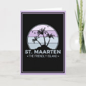 Sint Maarten De vriendelijke eilandretro Sint Mart Kaart (Voorkant)