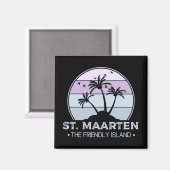 Sint Maarten De vriendelijke eilandretro Sint Mart Magneet (Voorkant / Achterkant)