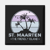 Sint Maarten De vriendelijke eilandretro Sint Mart Magneet (Voorkant)