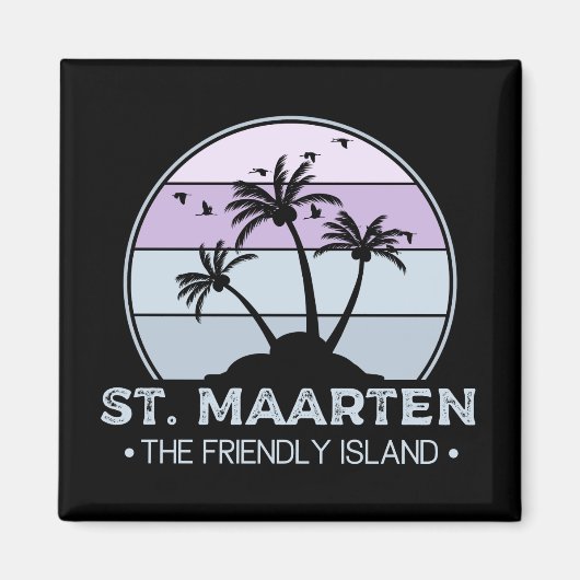 Sint Maarten De vriendelijke eilandretro Sint Mart Magneet (Voorkant)