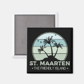 Sint Maarten De vriendelijke eilandretro Sint Mart Magneet (Voorkant / Achterkant)