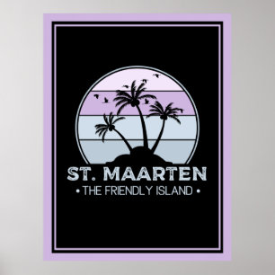 Sint Maarten De vriendelijke eilandretro Sint Mart Poster
