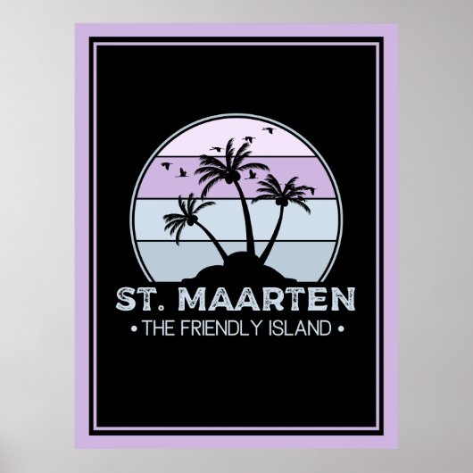 Sint Maarten De vriendelijke eilandretro Sint Mart Poster (Voorkant)