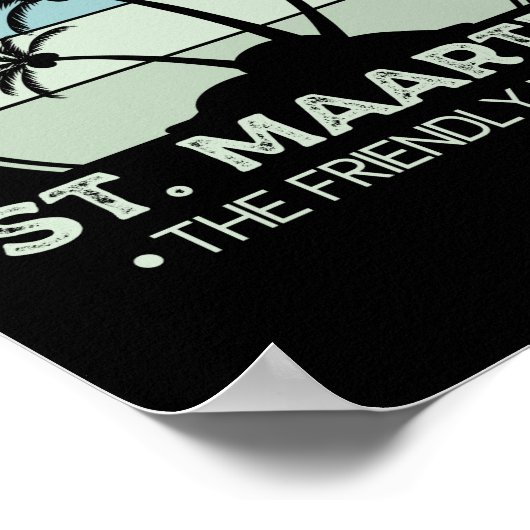 Sint Maarten De vriendelijke eilandretro Sint Mart Poster (Hoek)