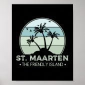 Sint Maarten De vriendelijke eilandretro Sint Mart Poster (Voorkant)