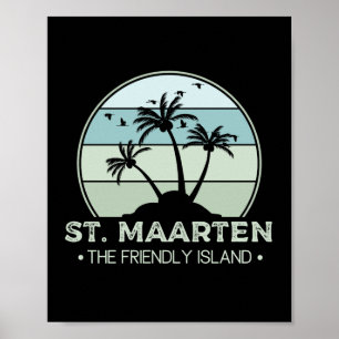 Sint Maarten De vriendelijke eilandretro Sint Mart Poster