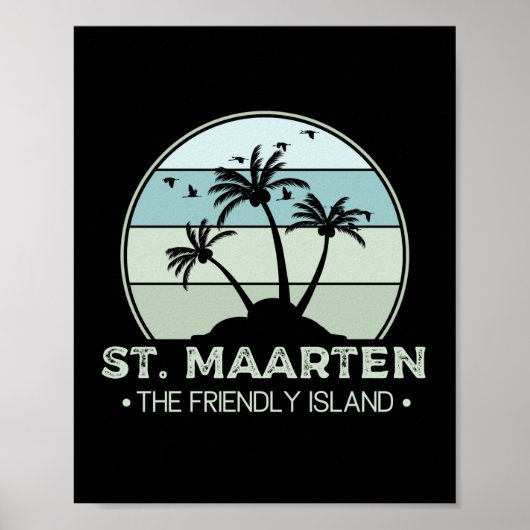 Sint Maarten De vriendelijke eilandretro Sint Mart Poster (Voorkant)
