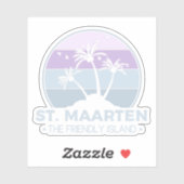 Sint Maarten De vriendelijke eilandretro Sint Mart Sticker (Vel)