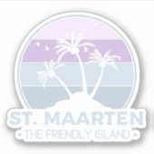 Sint Maarten De vriendelijke eilandretro Sint Mart Sticker (Voorkant)