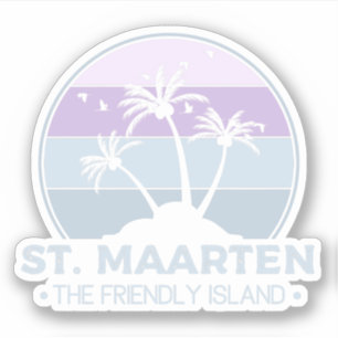 Sint Maarten De vriendelijke eilandretro Sint Mart Sticker