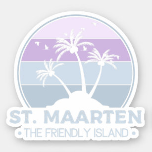 Sint Maarten De vriendelijke eilandretro Sint Mart Sticker