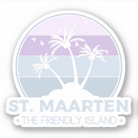 Sint Maarten De vriendelijke eilandretro Sint Mart Sticker (Voorkant)