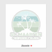 Sint Maarten De vriendelijke eilandretro Sint Mart Sticker (Vel)