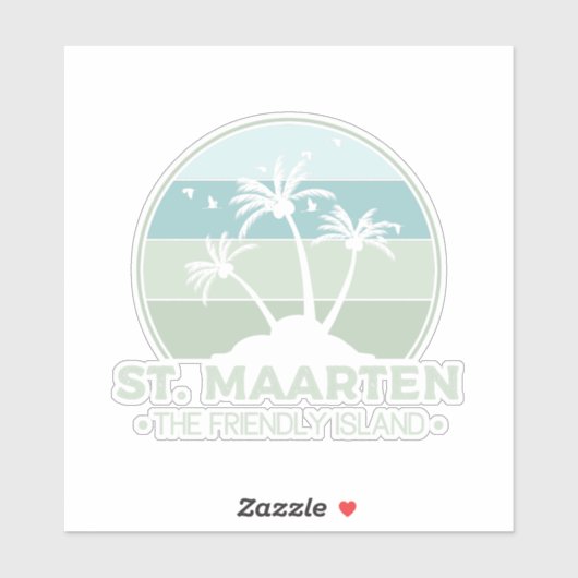 Sint Maarten De vriendelijke eilandretro Sint Mart Sticker (Vel)