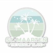 Sint Maarten De vriendelijke eilandretro Sint Mart Sticker (Voorkant)
