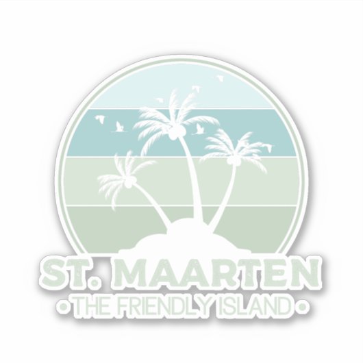 Sint Maarten De vriendelijke eilandretro Sint Mart Sticker (Voorkant)