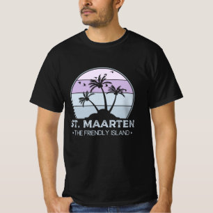 Sint Maarten De vriendelijke eilandretro Sint Mart T-shirt