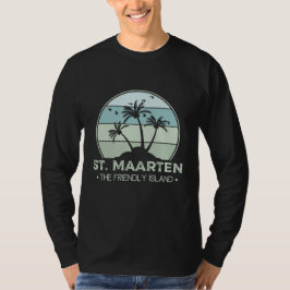 Sint Maarten De vriendelijke eilandretro Sint Mart T-shirt