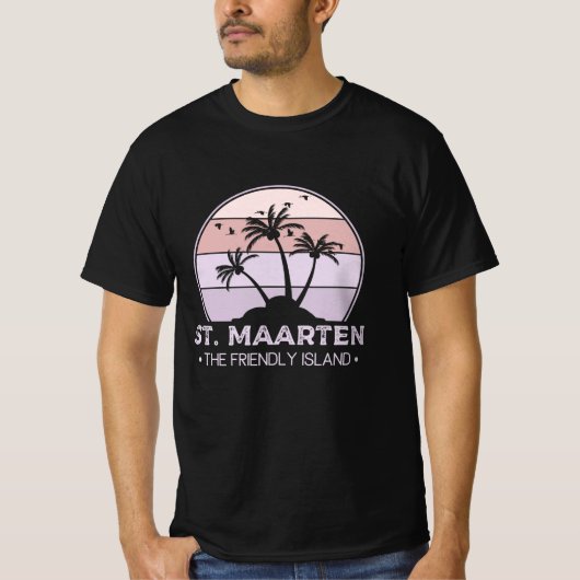 Sint Maarten De vriendelijke eilandretro Sint Mart T-shirt (Voorkant)