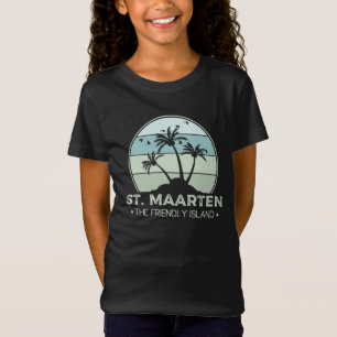 Sint Maarten De vriendelijke eilandretro Sint Mart T-shirt