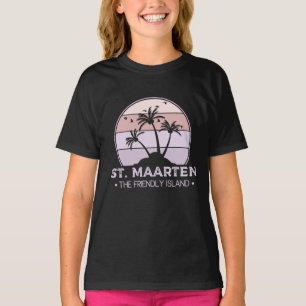 Sint Maarten De vriendelijke eilandretro Sint Mart T-shirt