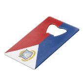 Sint Maarten Flag Creditkaart Flessenopener (Voorkant Gekanteld)