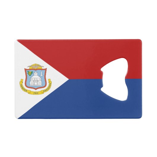 Sint Maarten Flag Creditkaart Flessenopener (Voorkant (Horizontaal))