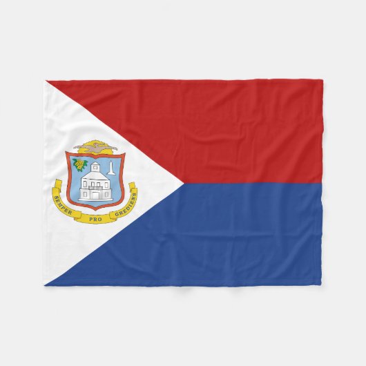 Sint Maarten Flag Fleece Deken (Voorkant (Horizontaal))