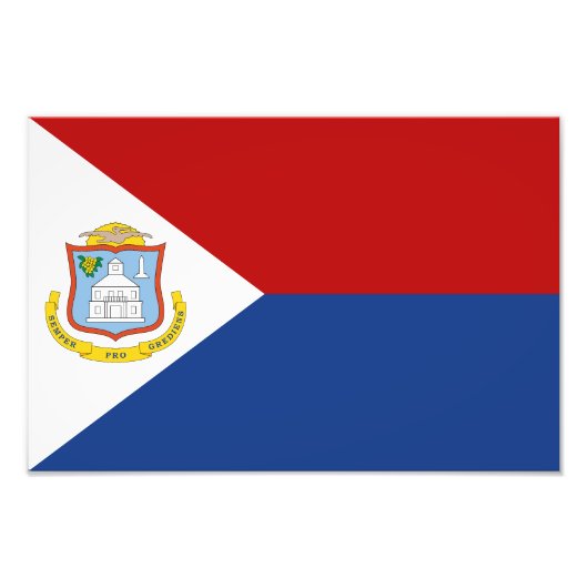 Sint Maarten Flag Foto Afdruk (Voorkant)