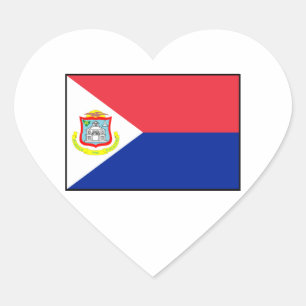 Sint Maarten Flag Hart Sticker