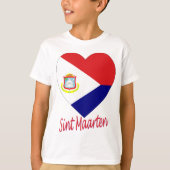 Sint Maarten Flag Heart T-shirt (Voorkant)