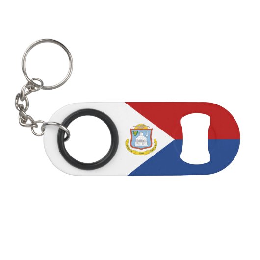 Sint Maarten Flag Mini Flessenopener (Voorkant (Horizontaal))