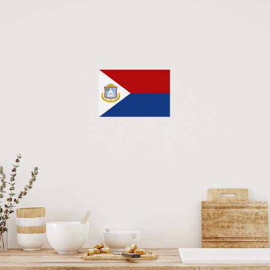 Sint Maarten Flag Poster (Keuken)