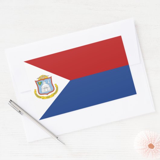 Sint Maarten Flag Rechthoekige Sticker (Envelop)