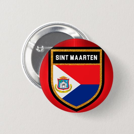 Sint Maarten Flag Ronde Button 5,7 Cm (Voorkant /achterkant)