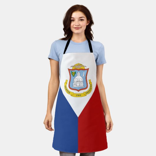 Sint Maarten Flag Schort (Gedragen)