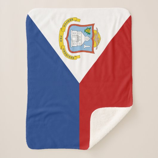 Sint Maarten Flag Sherpa Deken (Voorkant)