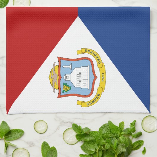 Sint Maarten Flag Theedoek (Gevouwen)