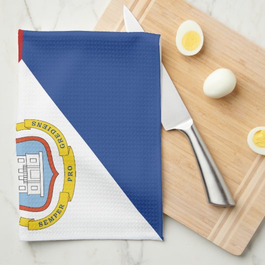 Sint Maarten Flag Theedoek (Quarter Fold)