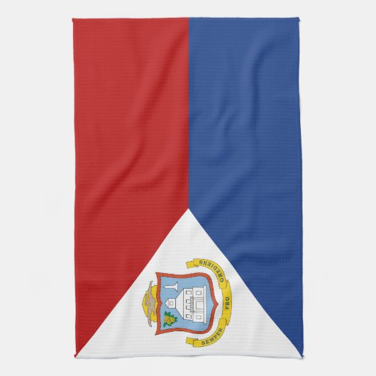 Sint Maarten Flag Theedoek (Verticaal)