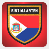 Sint Maarten Flag Vierkante Sticker (Voorkant)