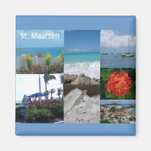 Sint Maarten Fotocollage van Khoncepts Magneet (Voorkant)