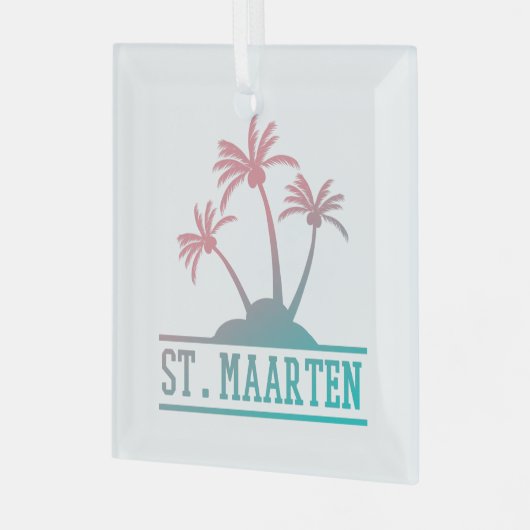 Sint-Maarten | Gradiënt Sint Martin Glas Ornament (Voorkant links)