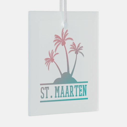 Sint-Maarten | Gradiënt Sint Martin Glas Ornament (Voorkant Rechts)