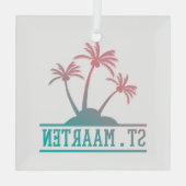 Sint-Maarten | Gradiënt Sint Martin Glas Ornament (Achterkant)