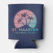 Sint-Maarten | Gradiënt Sint-Martin Retro Blikjeskoeler (Voorkant)