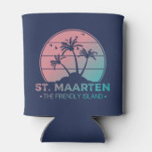 Sint-Maarten | Gradiënt Sint-Martin Retro Blikjeskoeler (Achterkant)